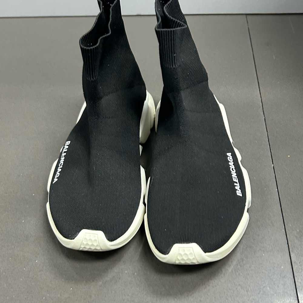 Black and Cream Sock Sneakers